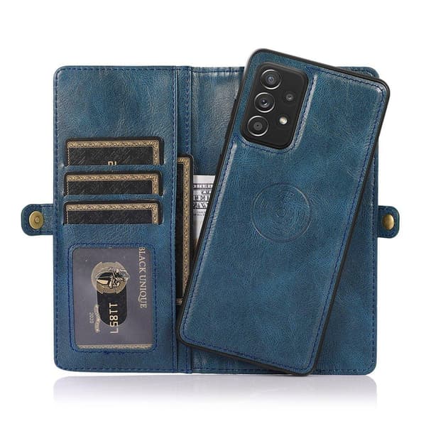 Stilfuldt 2 i 1 Wallet etui - Samsung Galaxy A72 Mörkblå