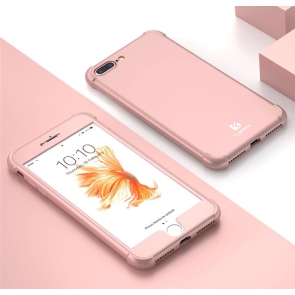 iPhone 7 Plus - Tyylikäs, eksklusiivinen älykäs suojakotelo FLOVEME Roséguld