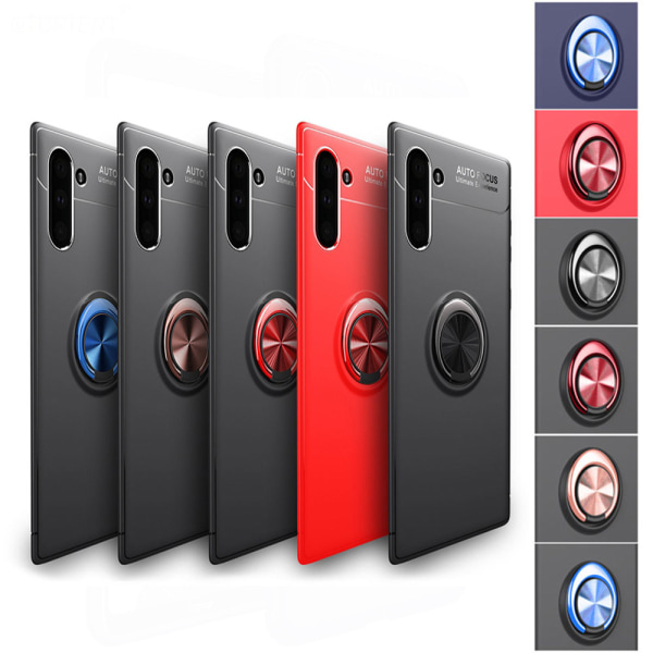 Smidigt Skyddsskal Ringhållare - Samsung Galaxy Note10 Röd/Röd