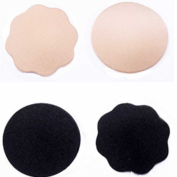 Praktiska Sj�lvh�ftande Nipple Cover (5-Pack) Svart Blomma