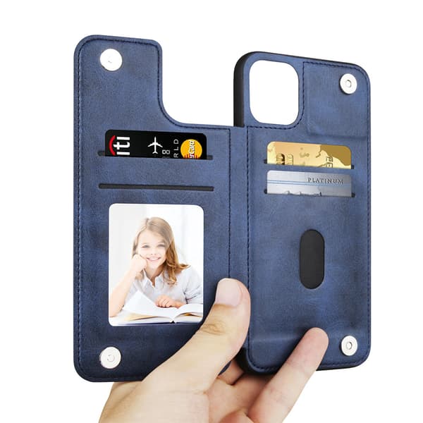 Elegant Cover med Kortholder HANMAN - iPhone 13 Pro Svart