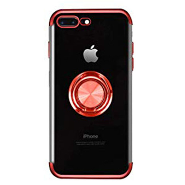 Skyddande Silikonskal med Ringh�llare - iPhone 7 Plus Roséguld