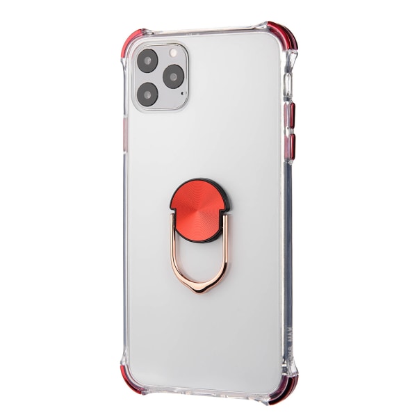 Glat cover med ringholder - iPhone 11 Pro Röd