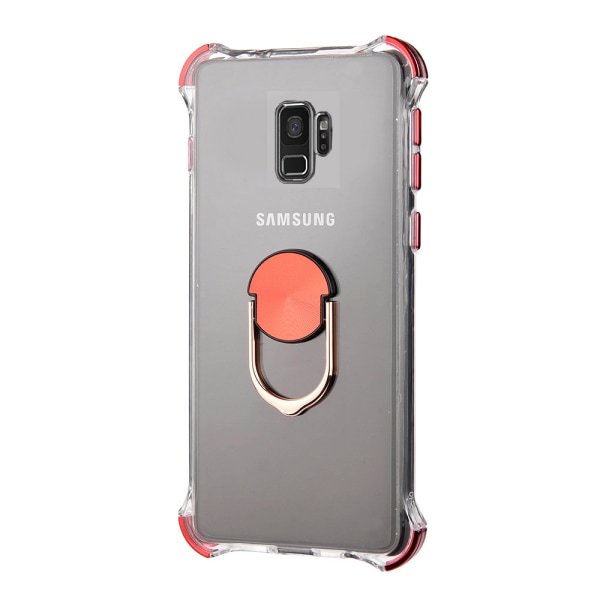Samsung Galaxy S9 - Beskyttende etui med ringholder Röd