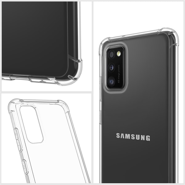 Iskuja vaimentava Floveme silikonikotelo - Samsung Galaxy A41 Transparent/Genomskinlig