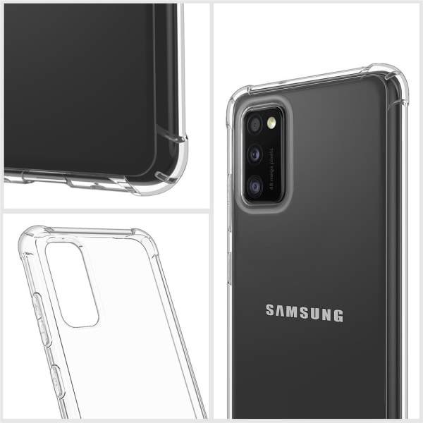 St�td�mpande Floveme Silikonskal - Samsung Galaxy A41 Svart/Guld