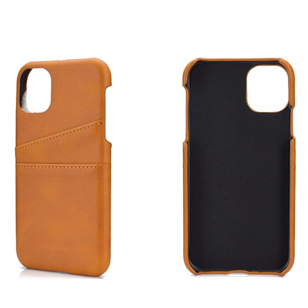 iPhone 16 Pro -LEMANS Vintage-Shell Kortfacksskal - Slimmat och Praktiskt Khaki-Ljusbrun