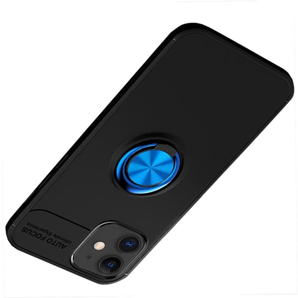 Stilfuldt beskyttelsescover med ringholder - iPhone 12 Blå