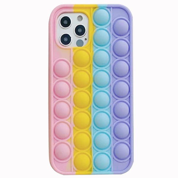 Skyddande Fidget Pop It Silikonskal - iPhone 12 Pro Max Rosa