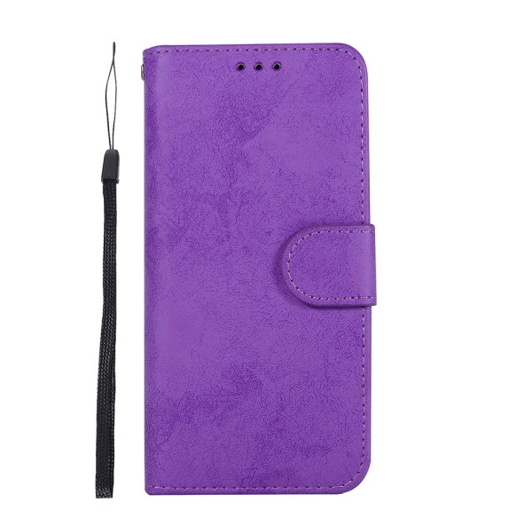 Samsung Galaxy S9 - Silk-Touch Etui med Lommebok og Deksel Lila