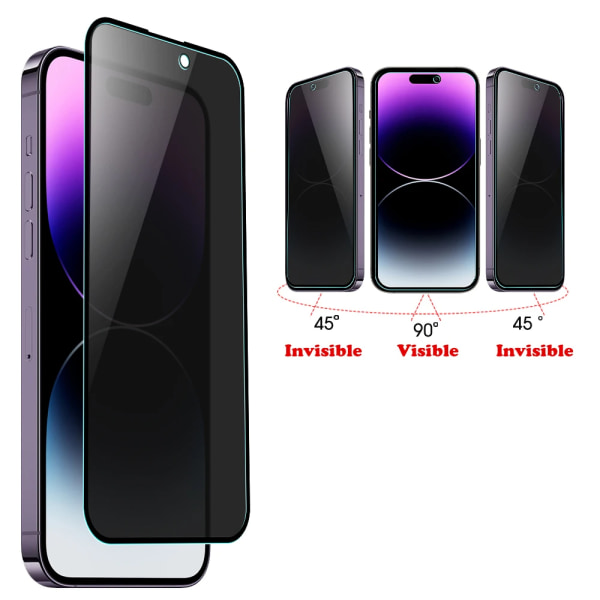 2.5D Black Spy näytönsuoja iPhone 15 Plus -puhelimelle