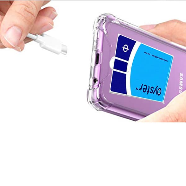 Støtsikkert deksel med kortholder - Samsung Galaxy S9 Transparent
