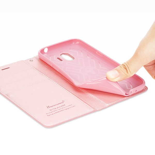 Samsung Galaxy J4 (2018) Plånboksfodral i PU-Läder av Hanman Rosaröd