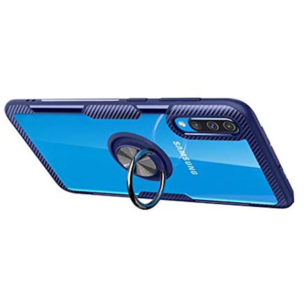 Smidigt Skyddsskal med Ringhållare LEMAN - Samsung Galaxy A70 Svart
