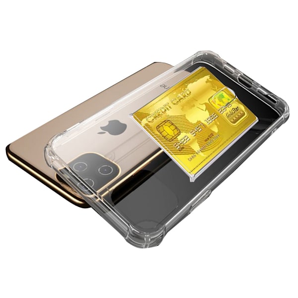 Stötdämpande Skal med Kortfack - iPhone 11 Pro Max Transparent/Genomskinlig