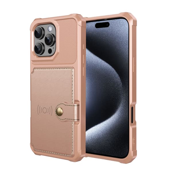 Exklusivt Skal med Kortfack kompatibelt med iPhone 16 Pro Blå