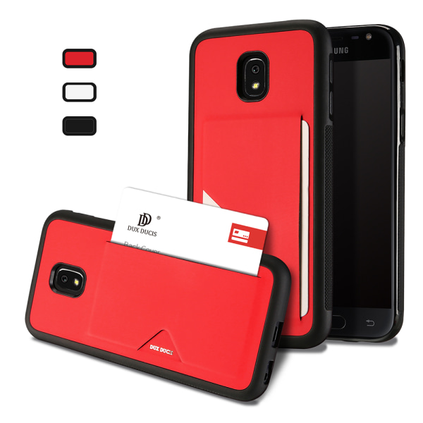 Pocard-cover med kortslot til Samsung Galaxy J3 2017 Röd