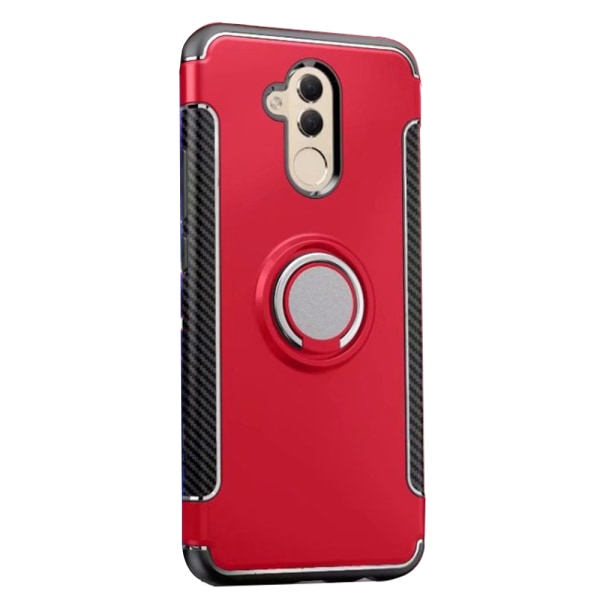 Skyddsskal med ringhållare - Huawei Mate 20 Lite Röd