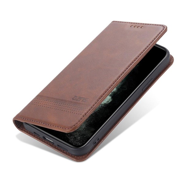 Stilig glatt lommebokdeksel (Azns) - iPhone 12 Brun