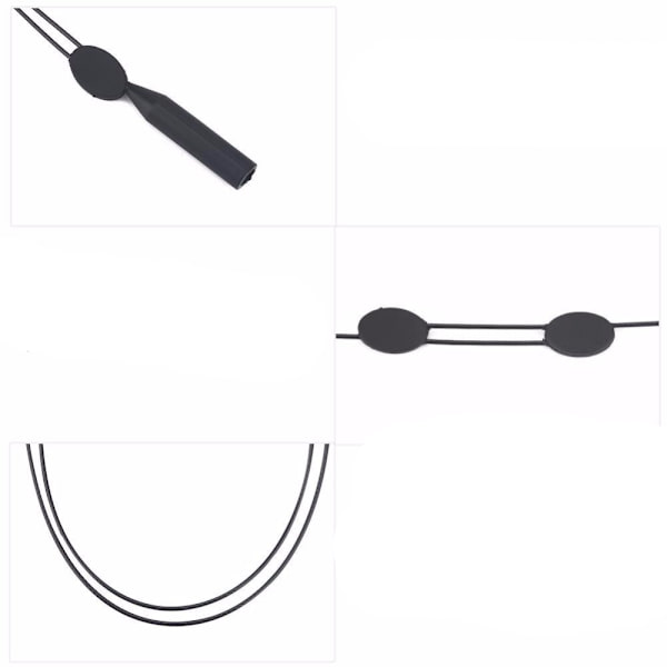 Smidigt och Justerbart Glasögonsnöre (Senilsnöre) Svart Mini 18,5-25,5cm