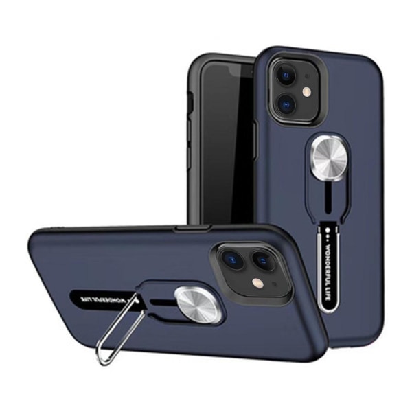 Elegant cover med holder - iPhone 12 Blå