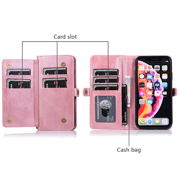 iPhone XR - Genomtänkt Skyddande Plånboksfodral Roséguld
