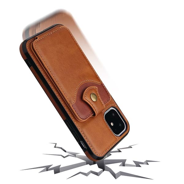 Skyddande Skal med Korthållare - iPhone 11 Mörkbrun