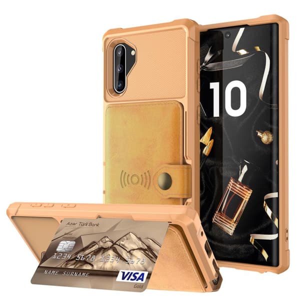 Samsung Galaxy Note10 - Beskyttelsescover med kortrum Roséguld
