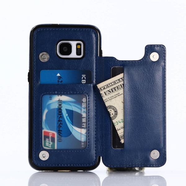 Stilig lommebokdeksel (M-Safe) til Samsung Galaxy S7 Edge Roséguld