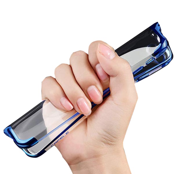 Joustava silikonikuori sormustelineellä FLOVEME - Samsung Galaxy A80 Silver