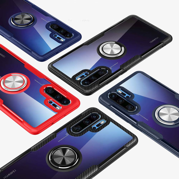 Huawei P30 Pro - Stilrent Hybridskal med Ringhållare Svart/Silver