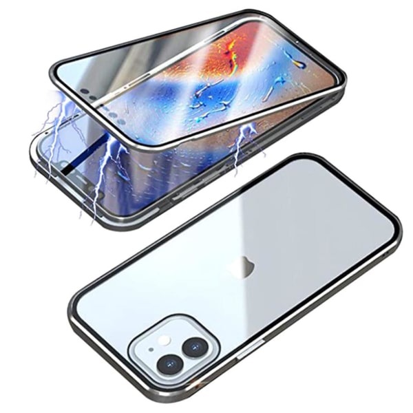 Praktisk magnetisk dobbeltskal - iPhone 12 Silver