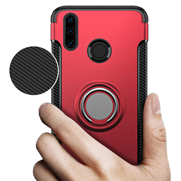 Stilrent Floveme Skal med Ringhållare - Huawei P30 Lite Petrol