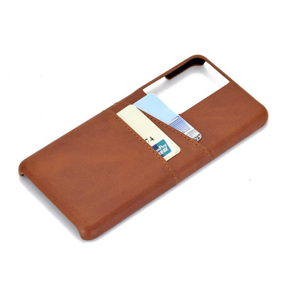 Stilfuldt cover med kortrum - Samsung Galaxy S21 Ultra Röd