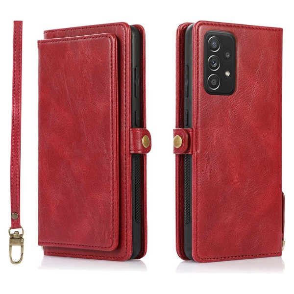 Gjennomtenkt 2-1 lommebokdeksel - Samsung Galaxy A53 5G Röd