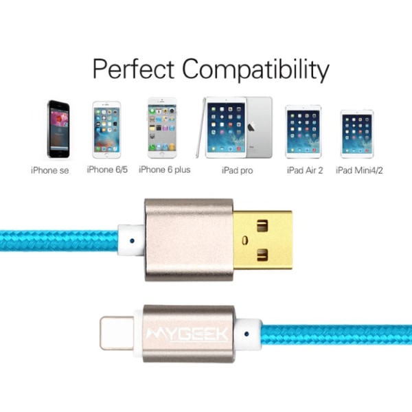 USB-opladningskabel MYGEEK (Lightning) iPhone/iPad Guld