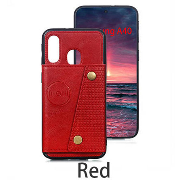 Samsung Galaxy A40 - Skal med Korth�llare Röd