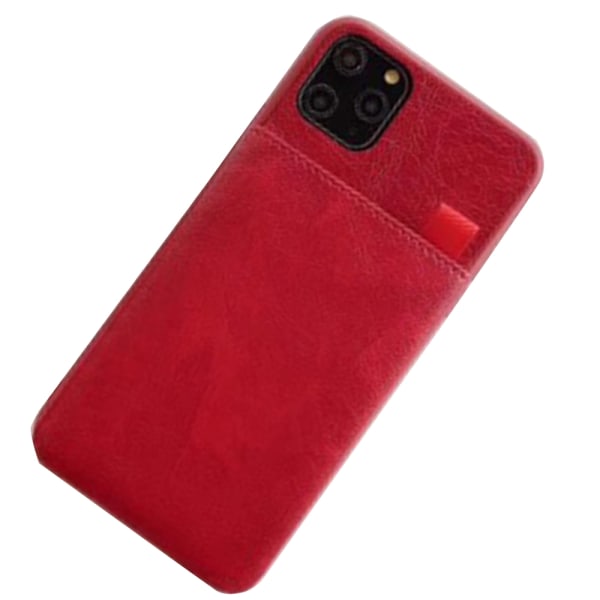 iPhone 11 Pro Max - Genomtänkt Stilsäkert Skal med Korthållare Röd