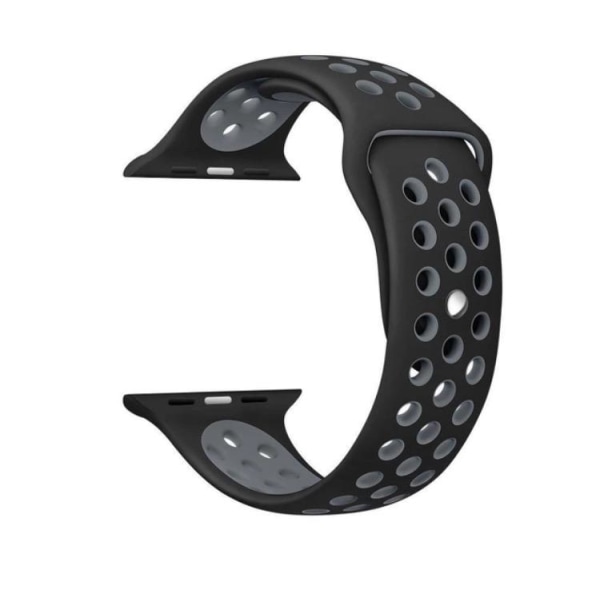 Apple Watch 42mm - HUTECHs Praktiska Silikonarmband -ORGINAL- Svart/Grå M