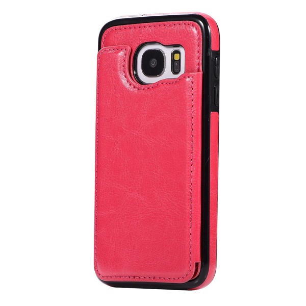 Samsung Galaxy S7 - Skal med Plånbok/Kortfack Röd