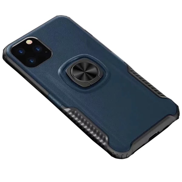 iPhone 11 Pro Max - Elegant Leman Skal med Ringh�llare Mörkblå