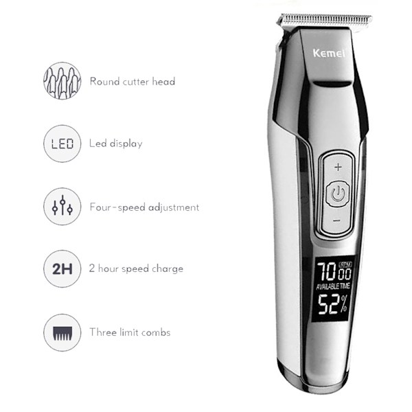 Skägg Trimmer Kemei KM5027 Svart