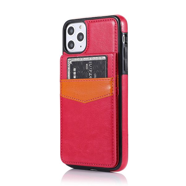 Glat LEMAN-cover med kortrum - iPhone 11 Mörkblå