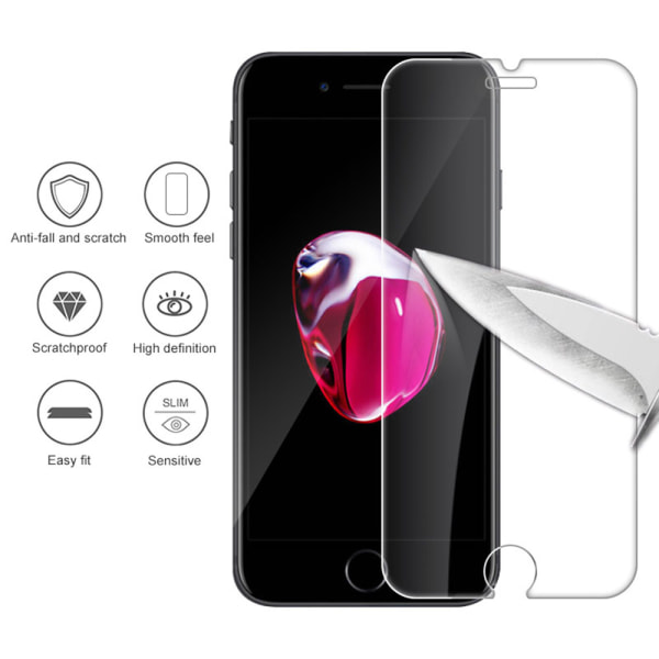 Tavallinen 4-PACK-näytönsuoja 9H 0,3mm iPhone SE (2020) Transparent/Genomskinlig