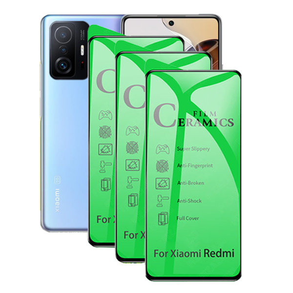 3-PAKK keramisk skjermbeskytter HD 0,3 mm Xiaomi Mi 11T Transparent