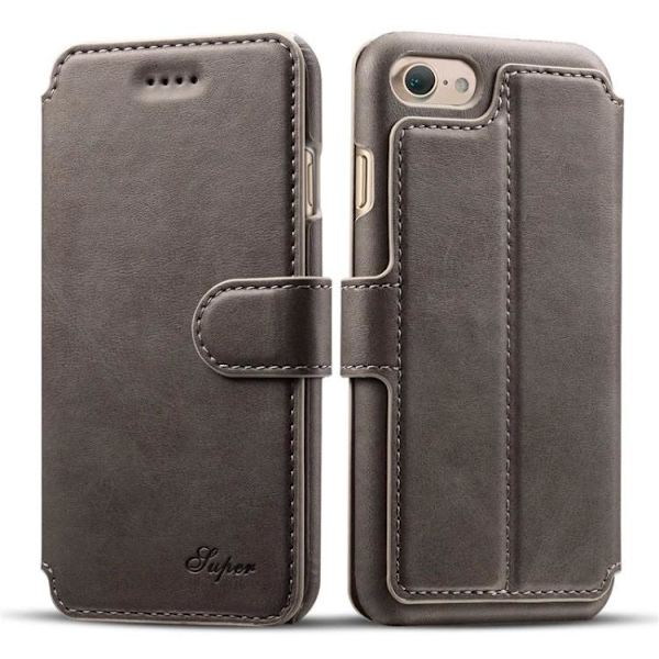 Fodral i Retro-design av LÄDER till iPhone 6/6S Plus Ljusbrun