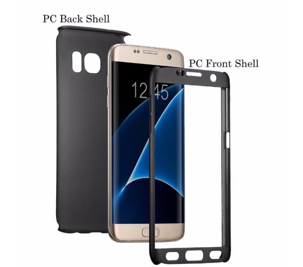 Skyddande Elegant Dubbelsidigt Skal - Samsung Galaxy S7 Edge Silver/Grå