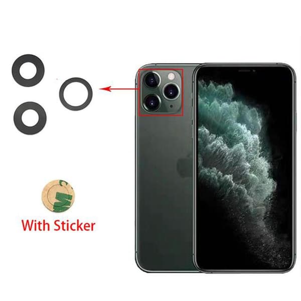 3-PACK Bakre Kamerafälglins Reservdel iPhone 11 Pro Max Transparent