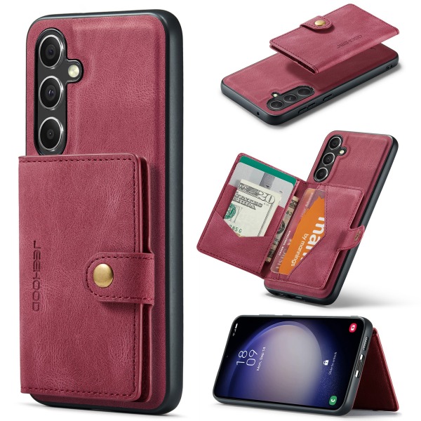 Samsung Galaxy S23FE- Trendy lommebokveske med magnetisk hold Röd