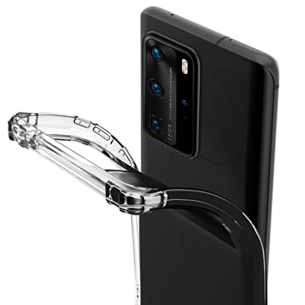 Stødabsorberende silikone cover - Huawei P40 Pro Transparent/Genomskinlig